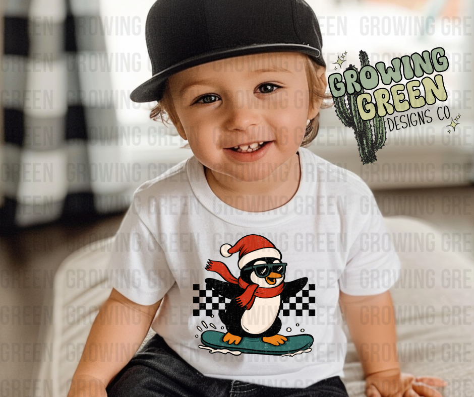 Penguin Snowboarding