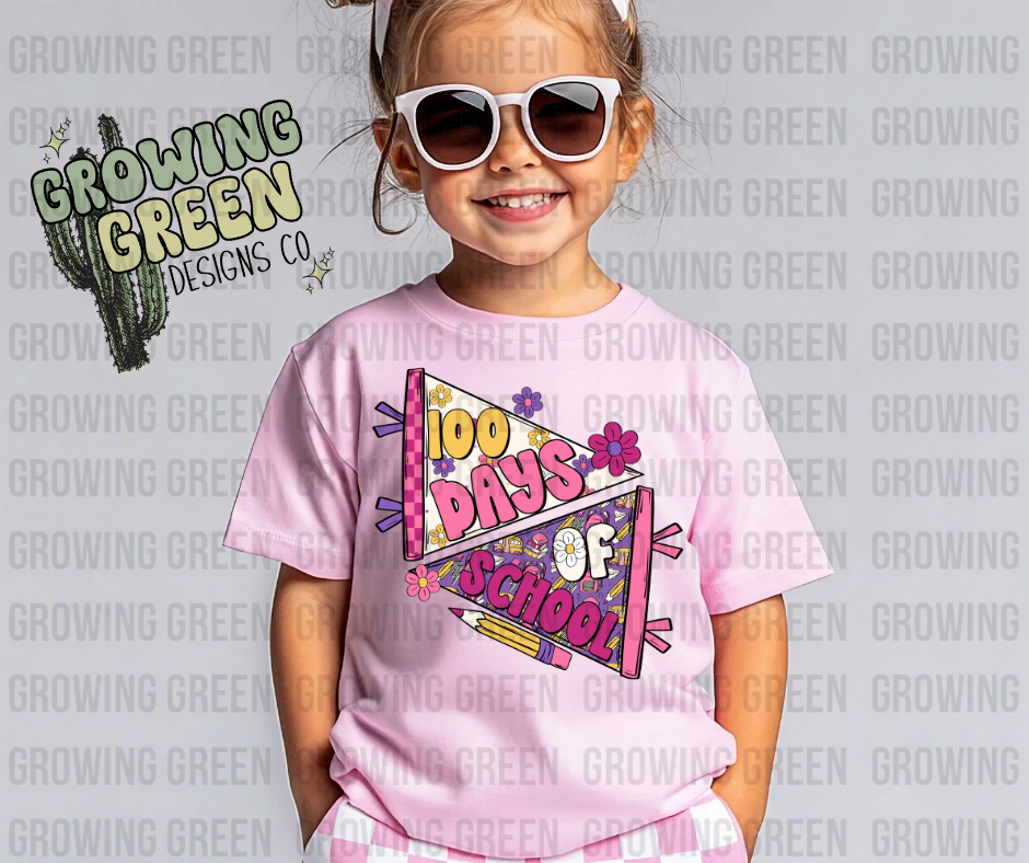 100 Days Pennant Pink