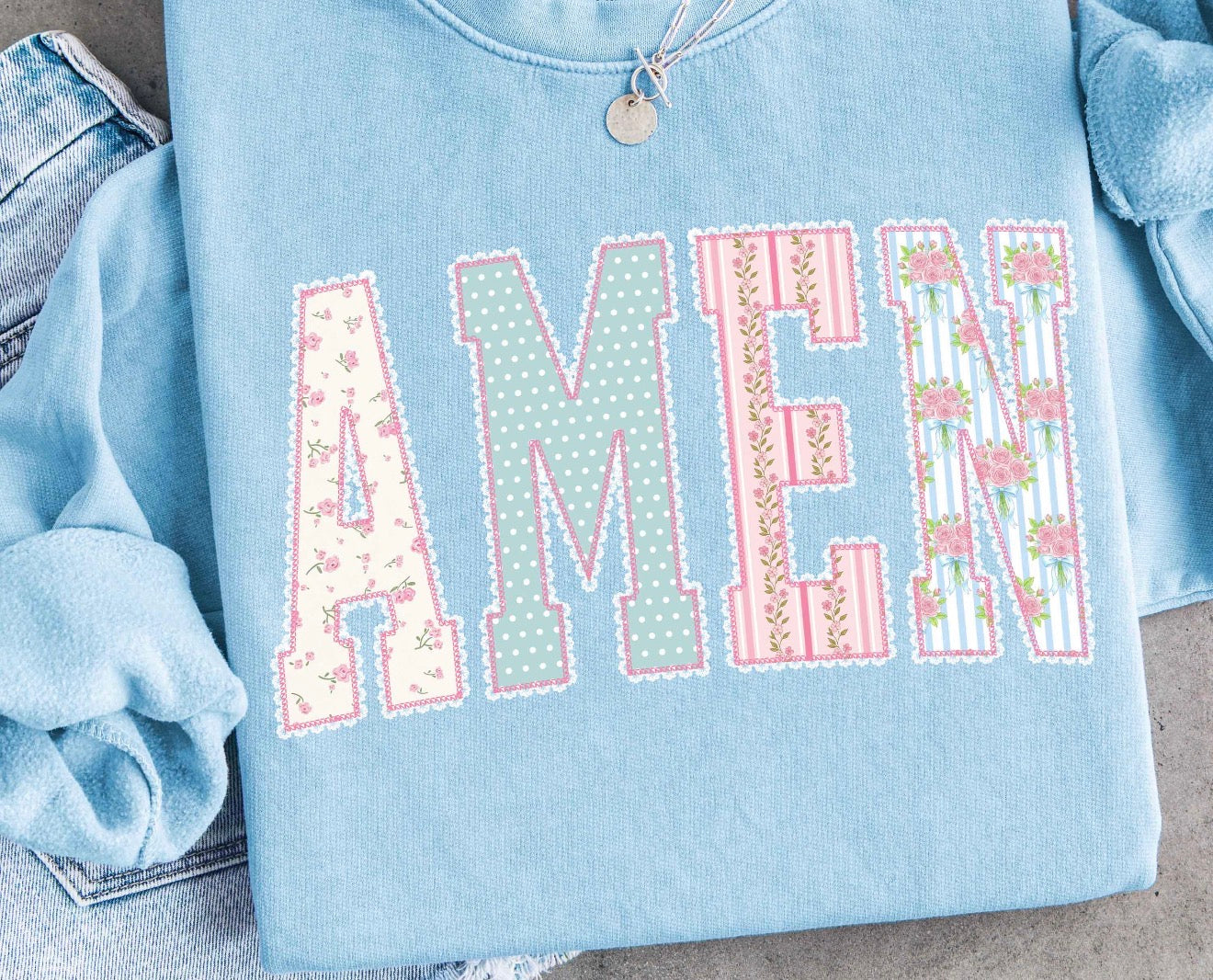 Amen Floral Faux Lace