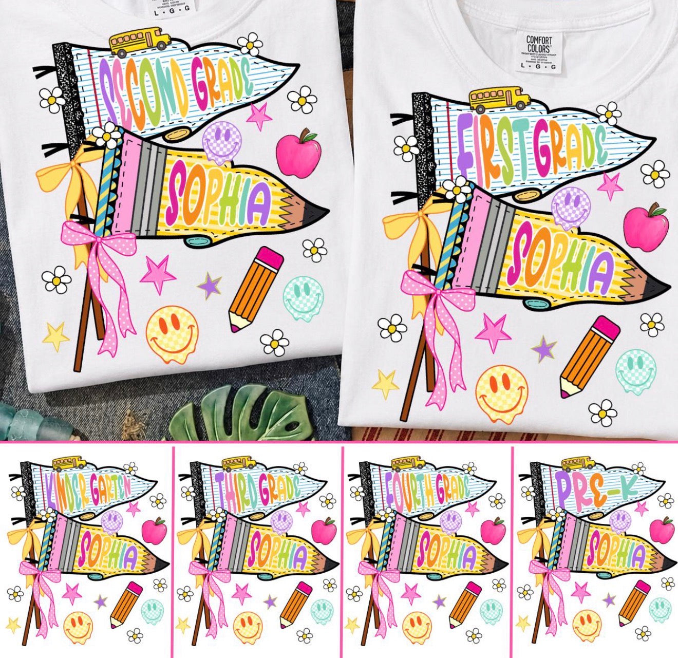 Pink Flags Grades and Name PreK- 4th