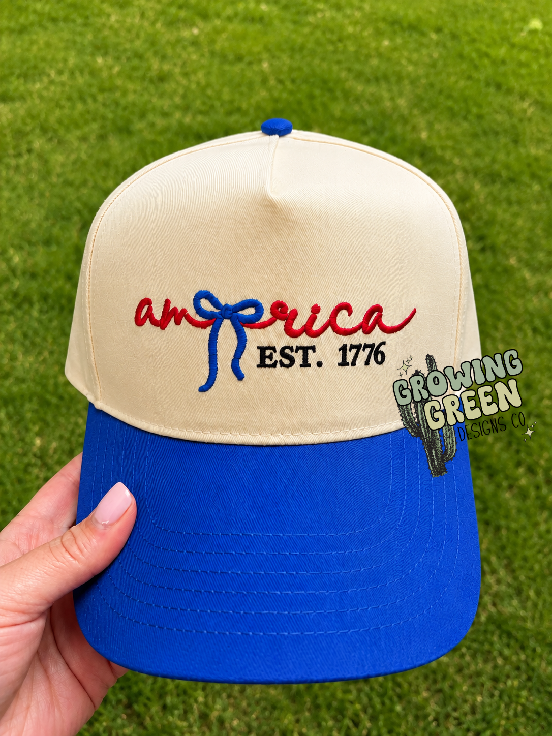 America Bow Embroidery Hat