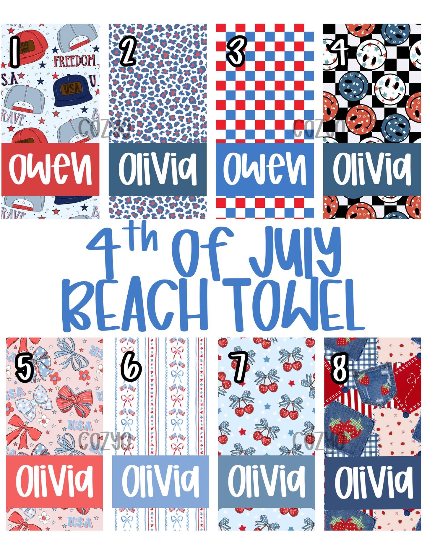 4th of July Beach Towels - PRE ORDER