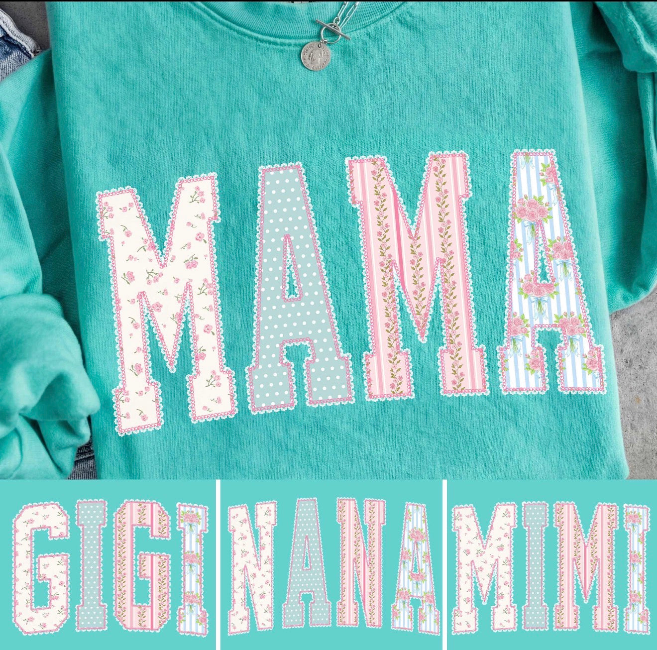 Mama/Gigi/Nana/Mimi Spring Faux Lace