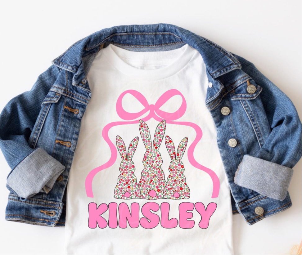 Personalized Floral Bunny