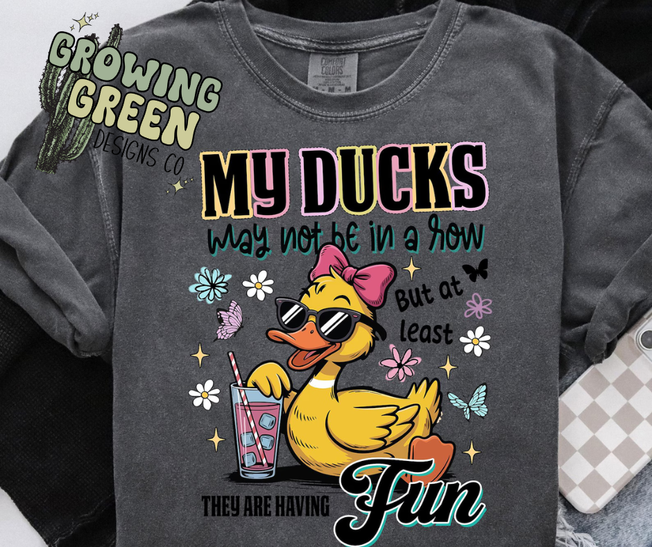 My Ducks May Not Be In a Row But Having Fun