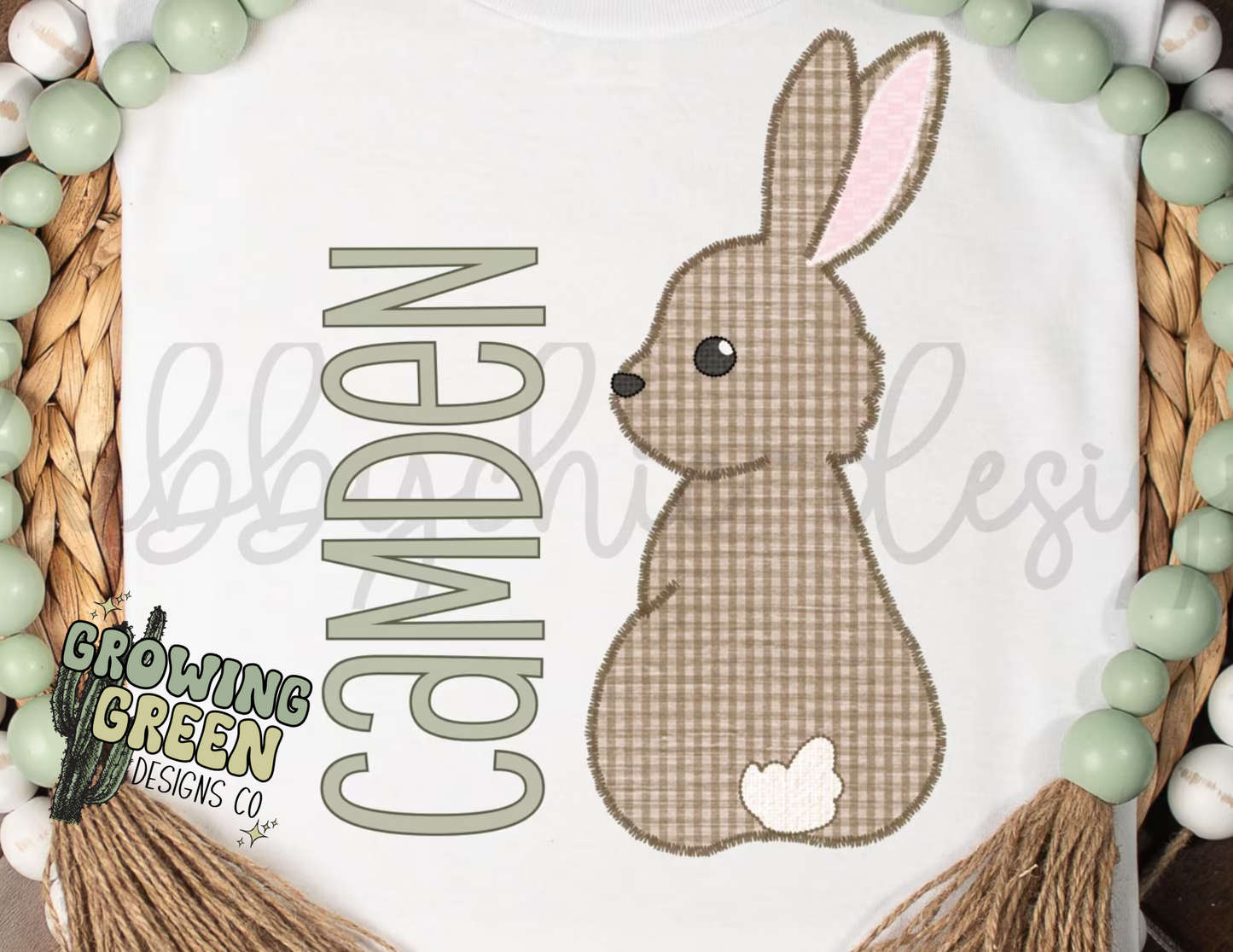 Personalized Bunny Green