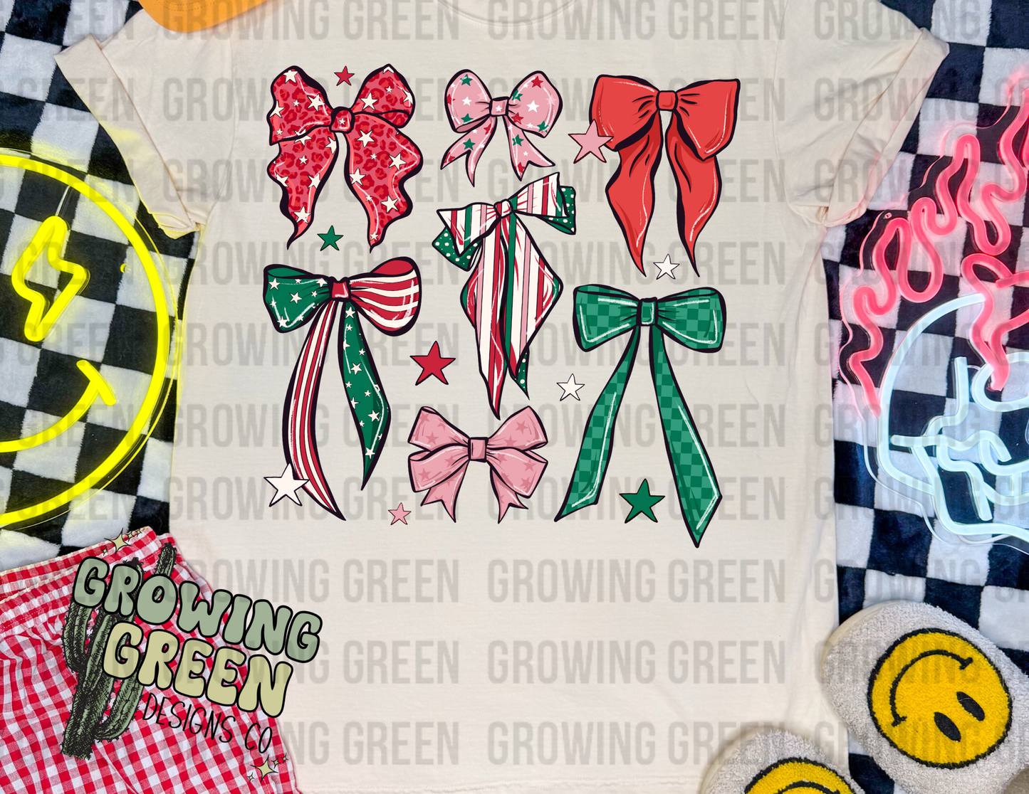 Christmas bow collage