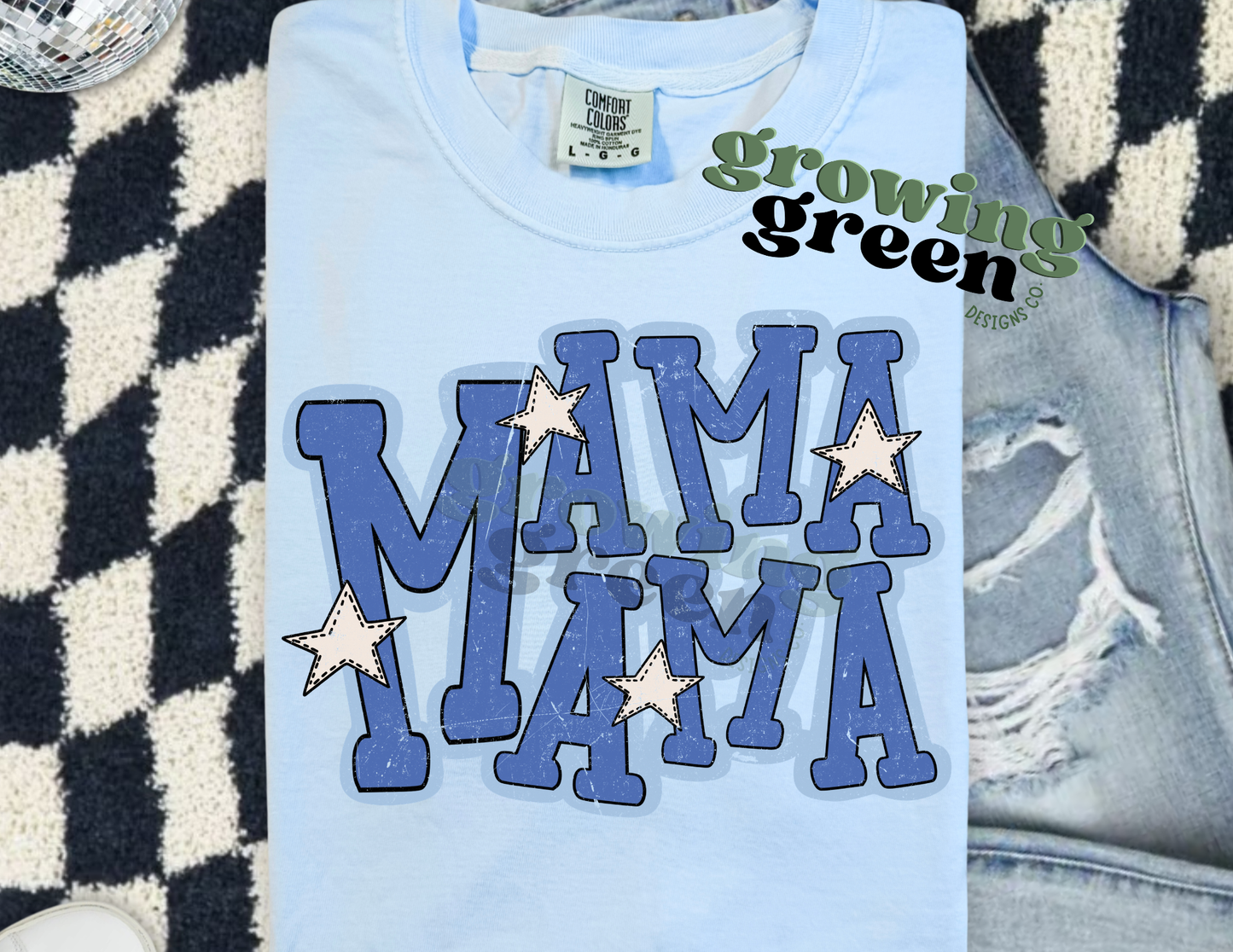 Mama Blue Stars