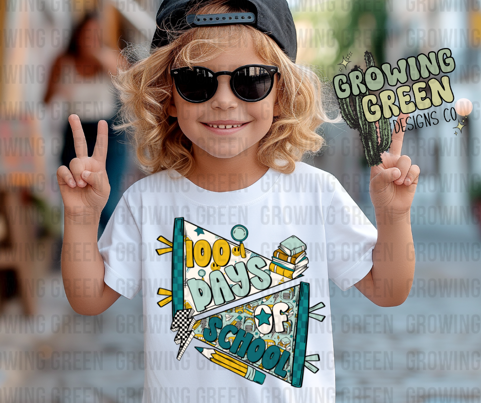 100 Days Pennant Blue