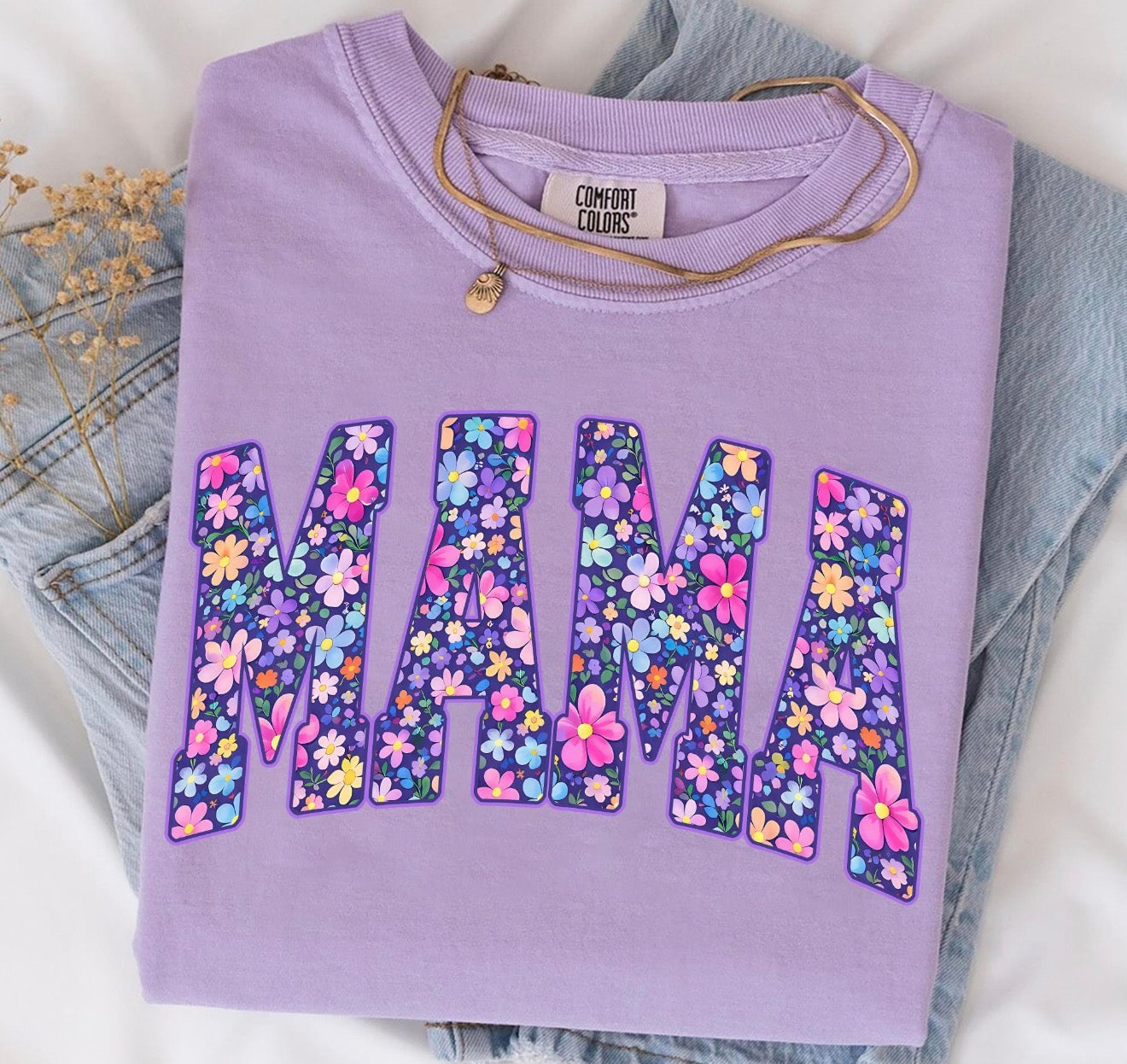 Mama Purple Floral - ANY NAME