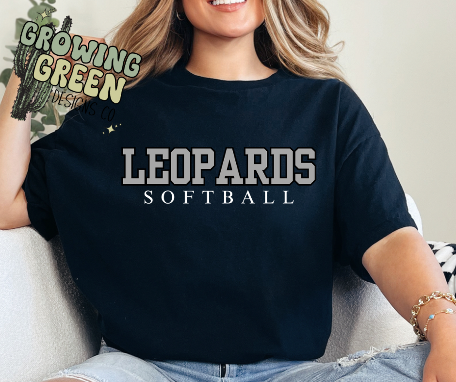 Leopard Softball Silver Sweatshirt/Hoodie