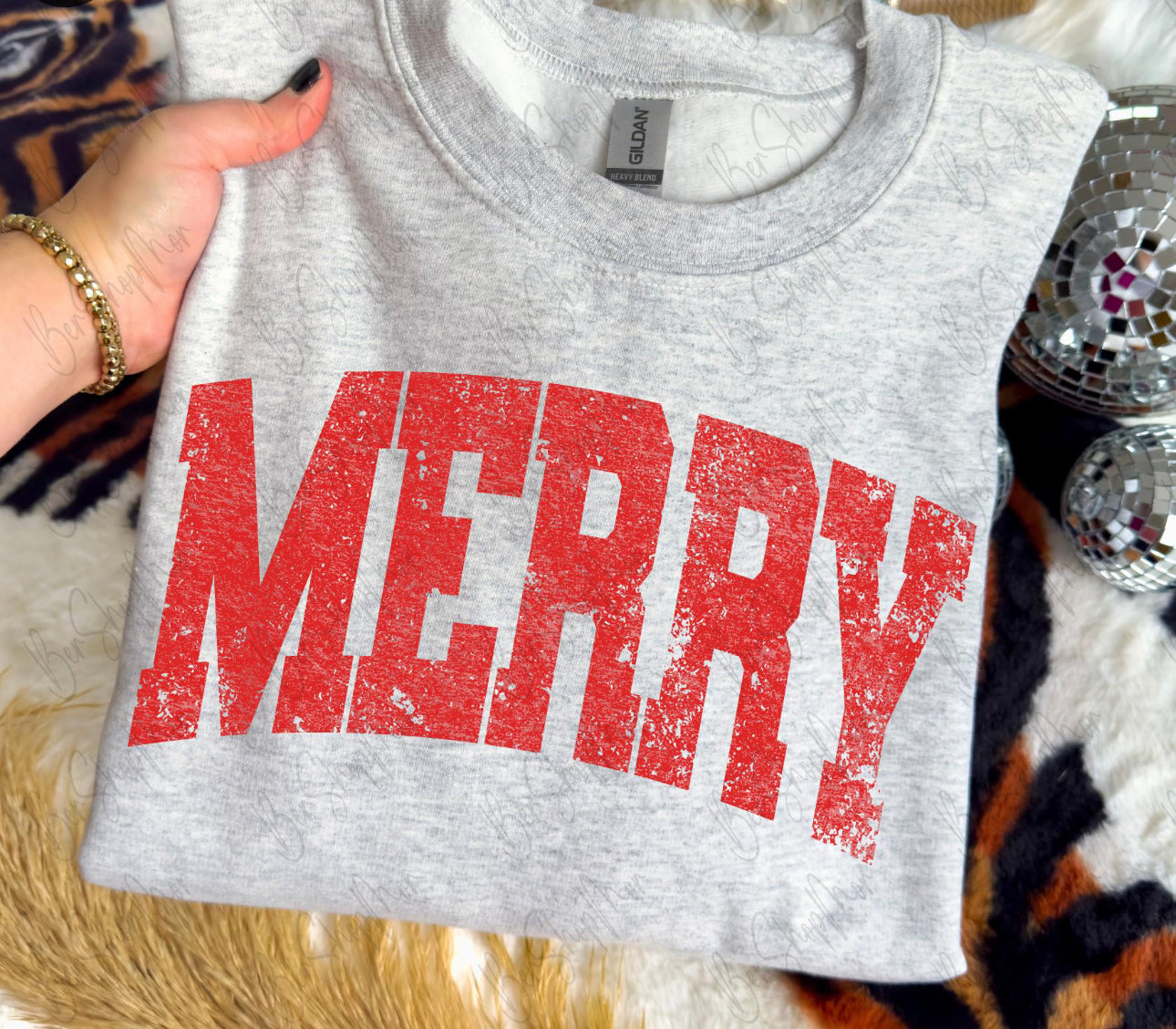 Merry Distressed Block