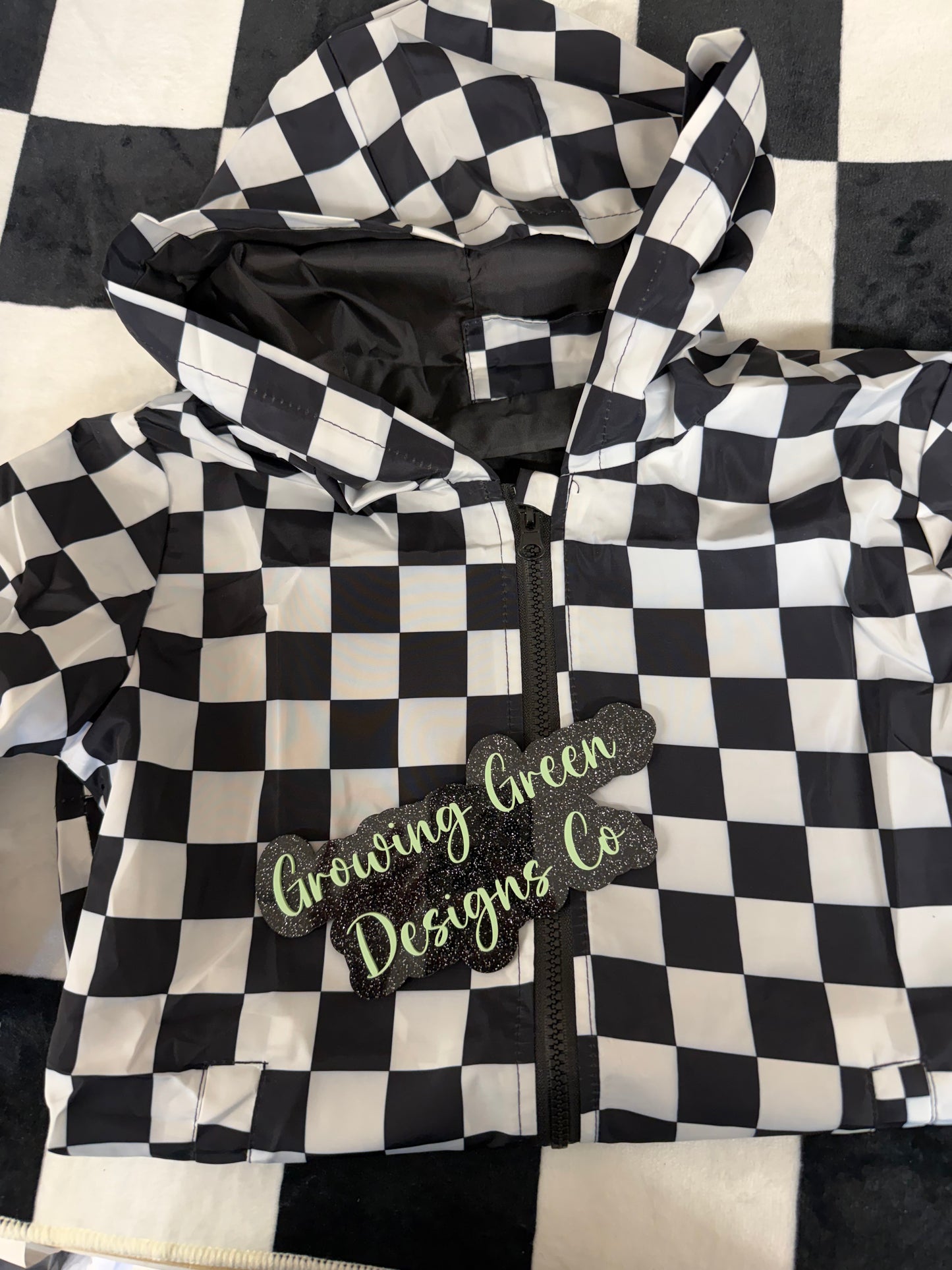 Black and White Checkered Windbreaker