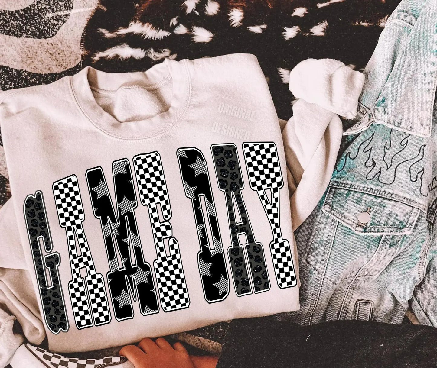 Game Day Trendy Black Checkered