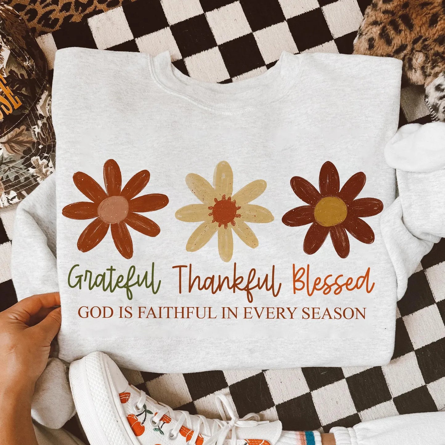 Grateful Thankful Blessed Flowers