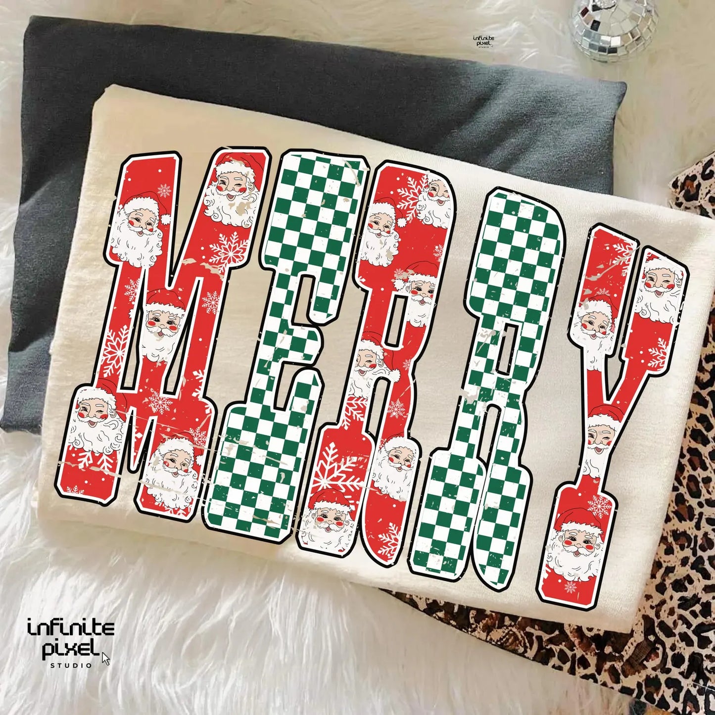 Merry Checkered Santa