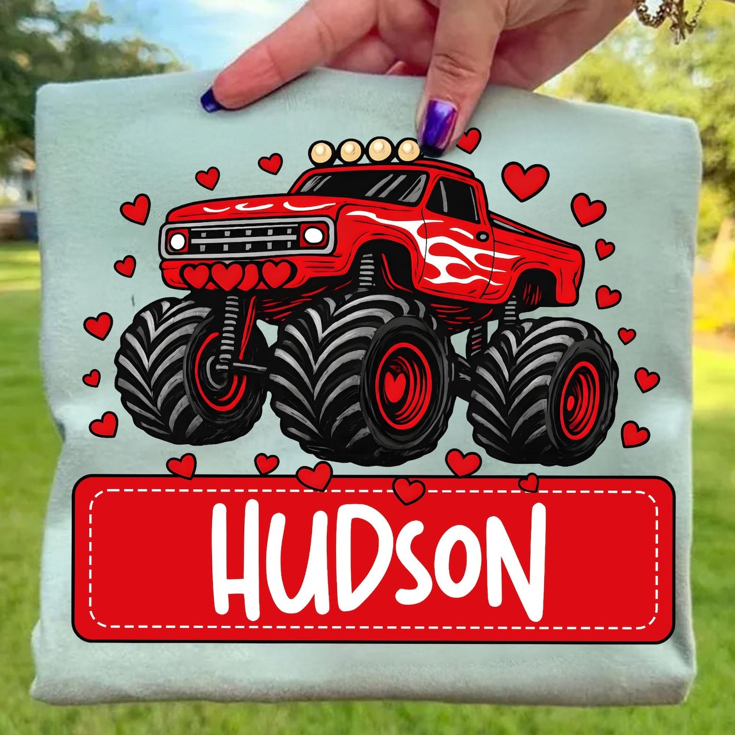 Personalized Valentine Monster Truck - CUSTOM