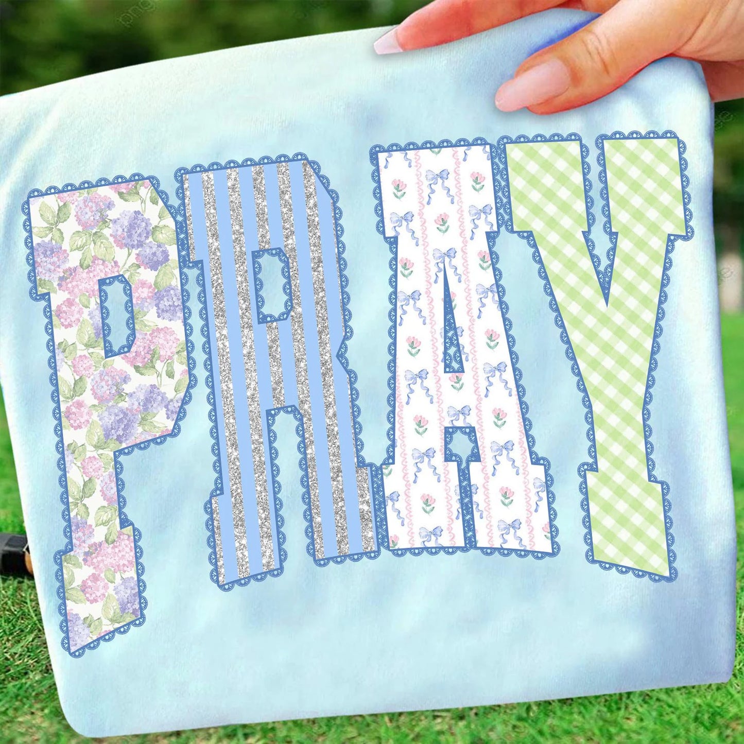 Pray Coquette Floral Glitter
