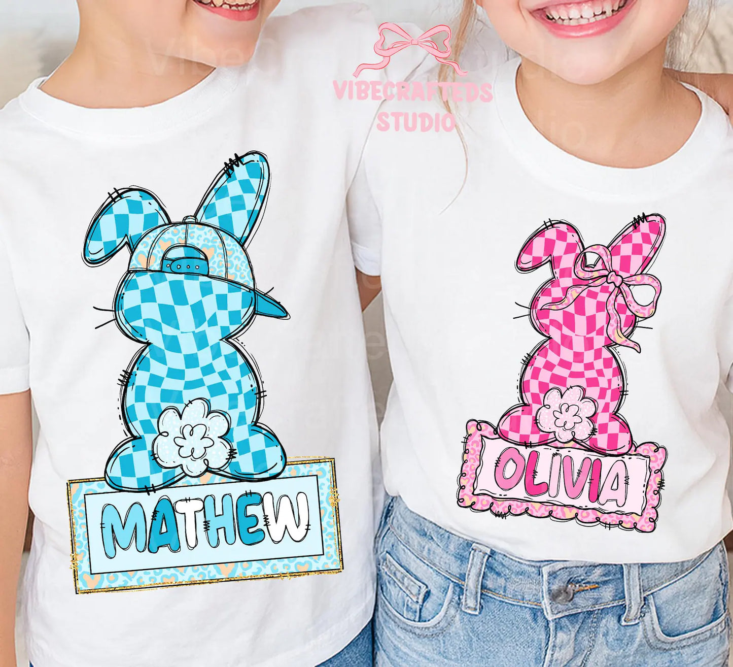 Personalized Checkered Bunny