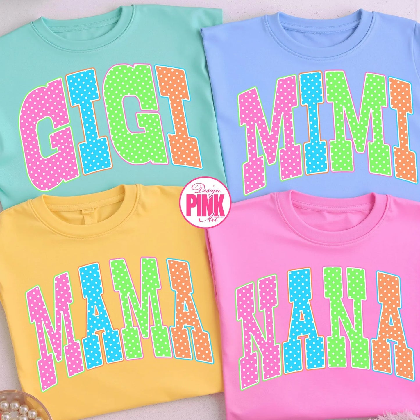 Preppy Bright Polka - ANY NAME