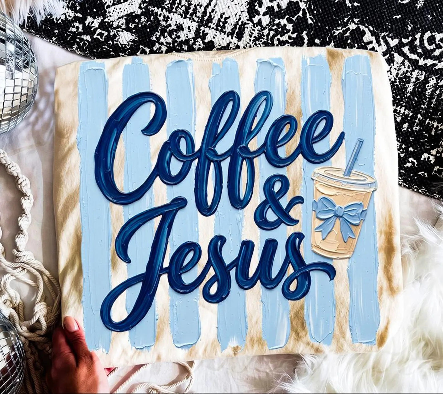 Coffee and Jesus Faux Paint