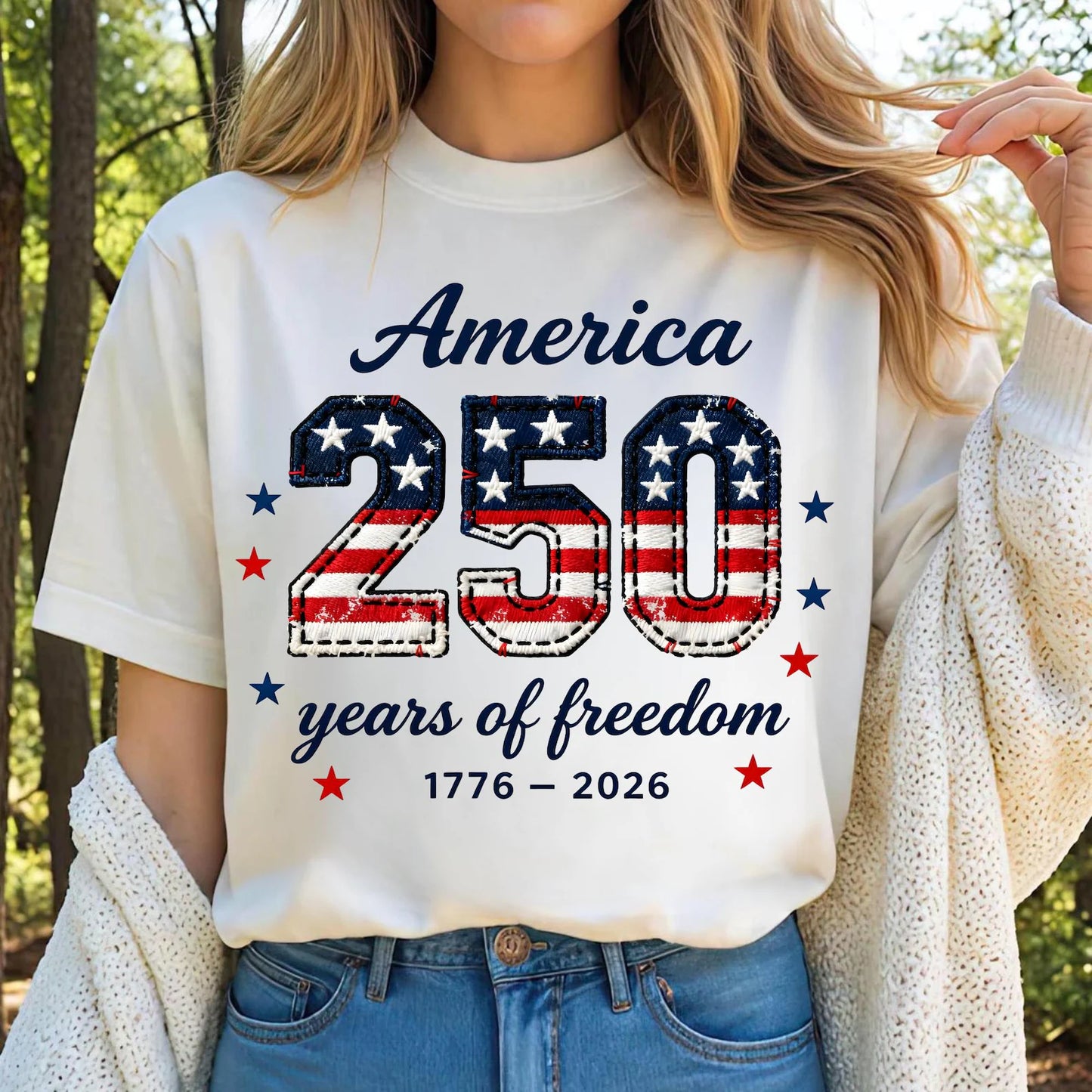 America 250 Years of Freedom Faux Patch