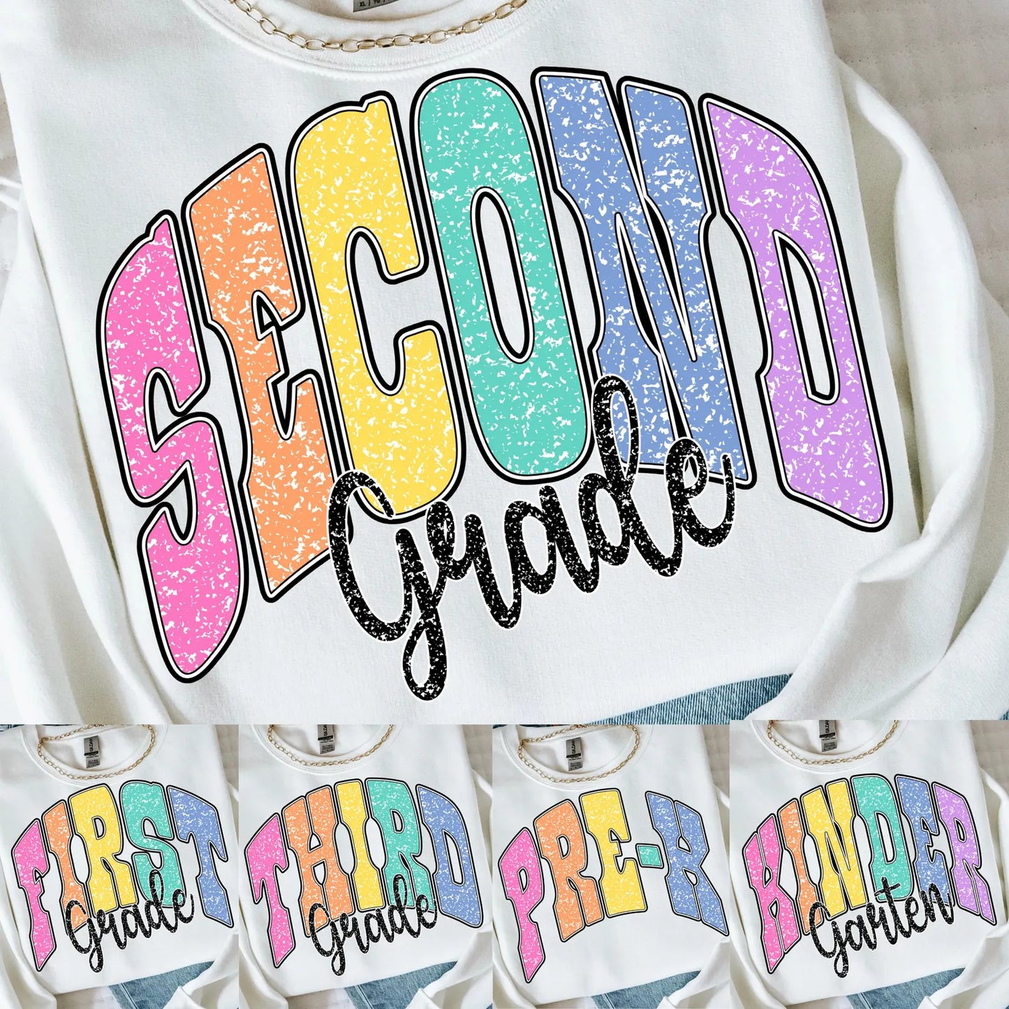 Distressed Colorful Grade (PreK-5th)