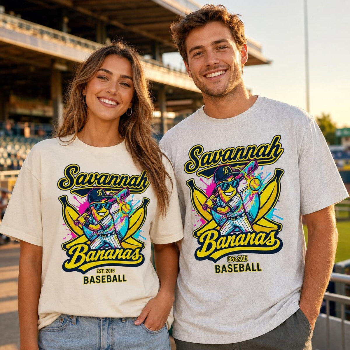 Banana Baseball Colorful Drip