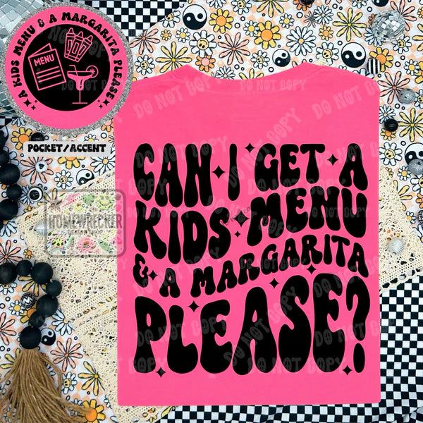 Kids Menu And A Margarita
