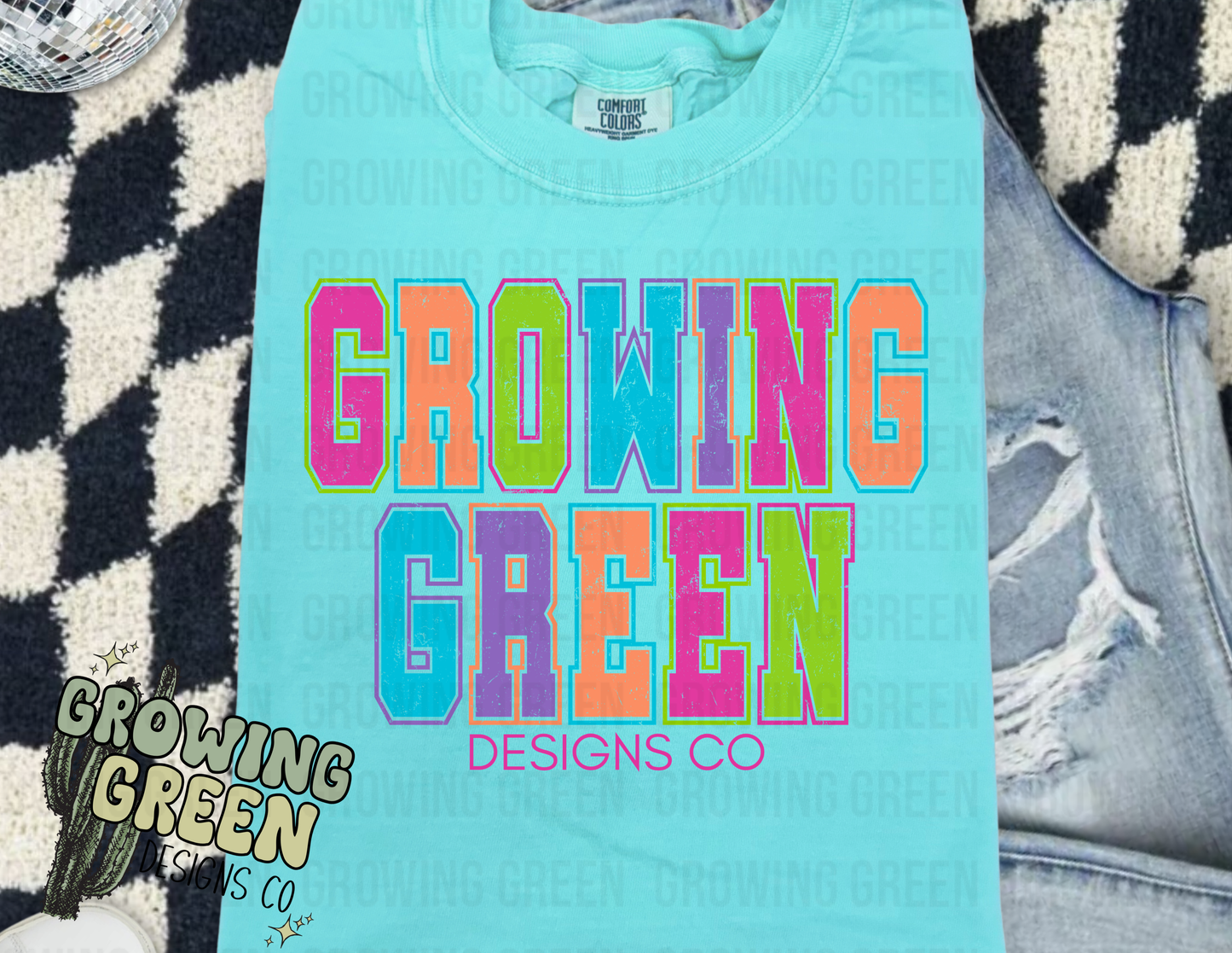 Growing Green Colorful Block