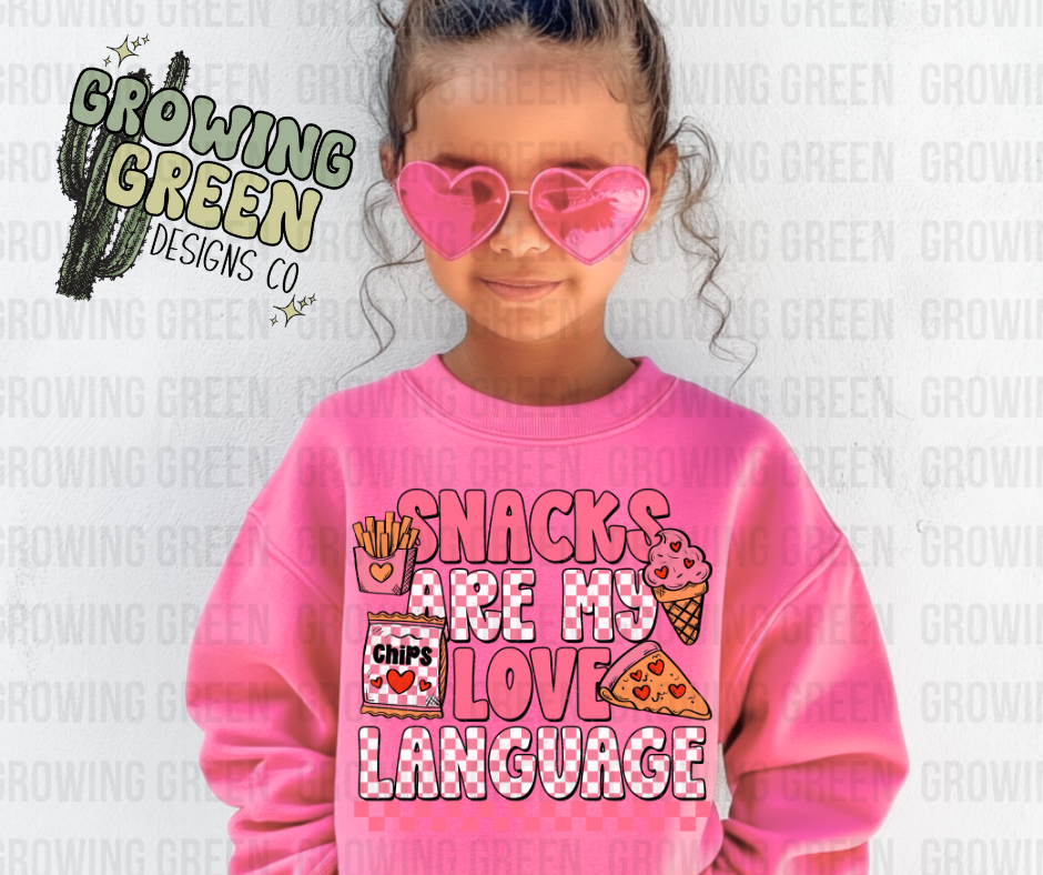 Snacks are My Love Language Pink