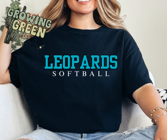 Leopard Softball Teal Sweatshirt/Hoodie