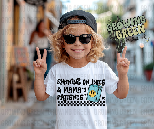 Running on Juice and mamas patience blue