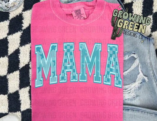 Mama Blue Checker