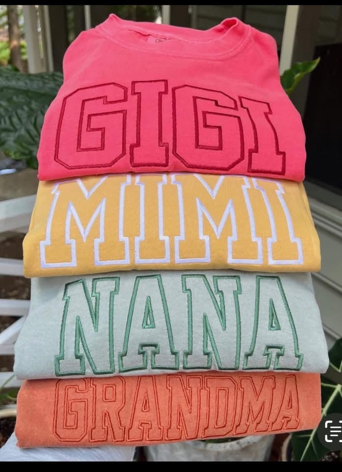 Outline Name Embroidery Comfort Colors T-Shirt