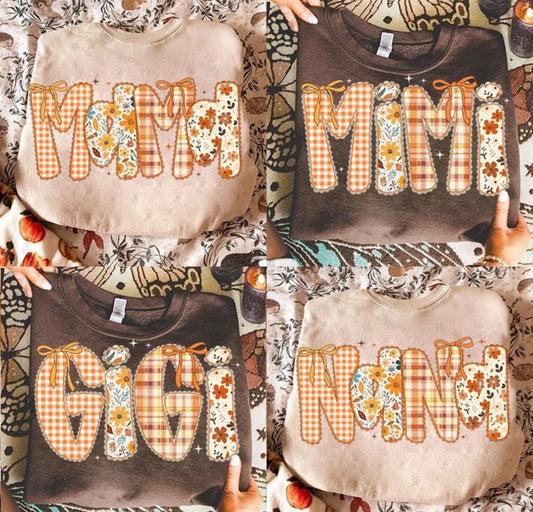 Preppy Fall Floral Custom Name