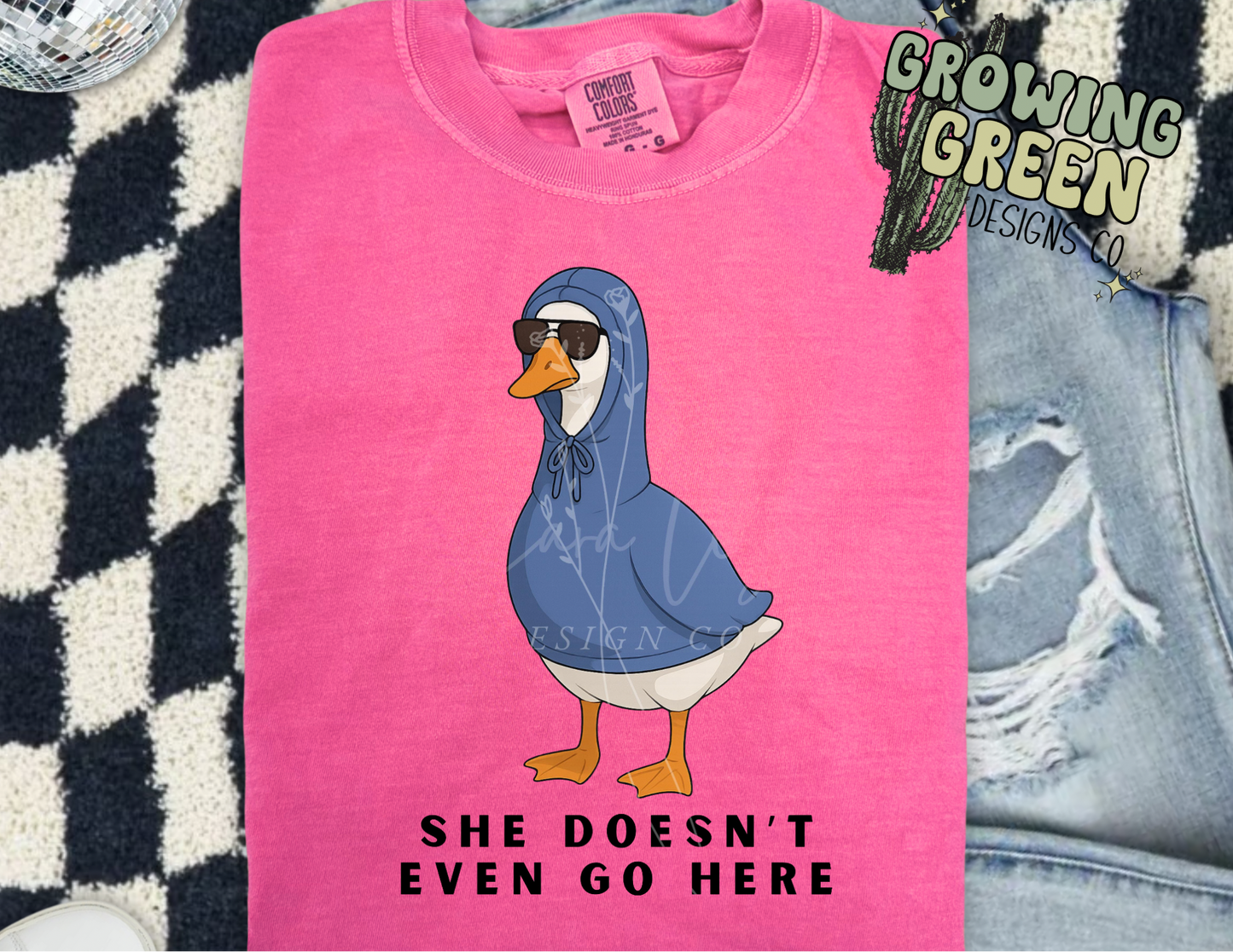 She doesn’t even go here goose