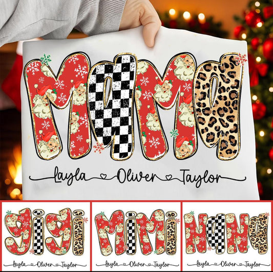 Christmas Leopard Checkered Mama - CUSTOM