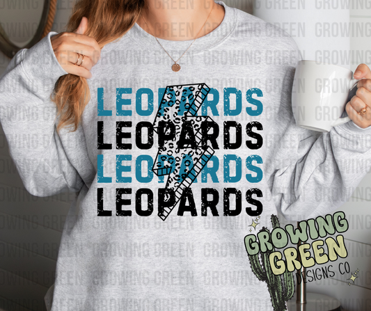 Leopard Lightning Black & Teal Swetashirt/Hoodie