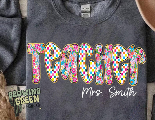 Teacher Floral - CUSTOM