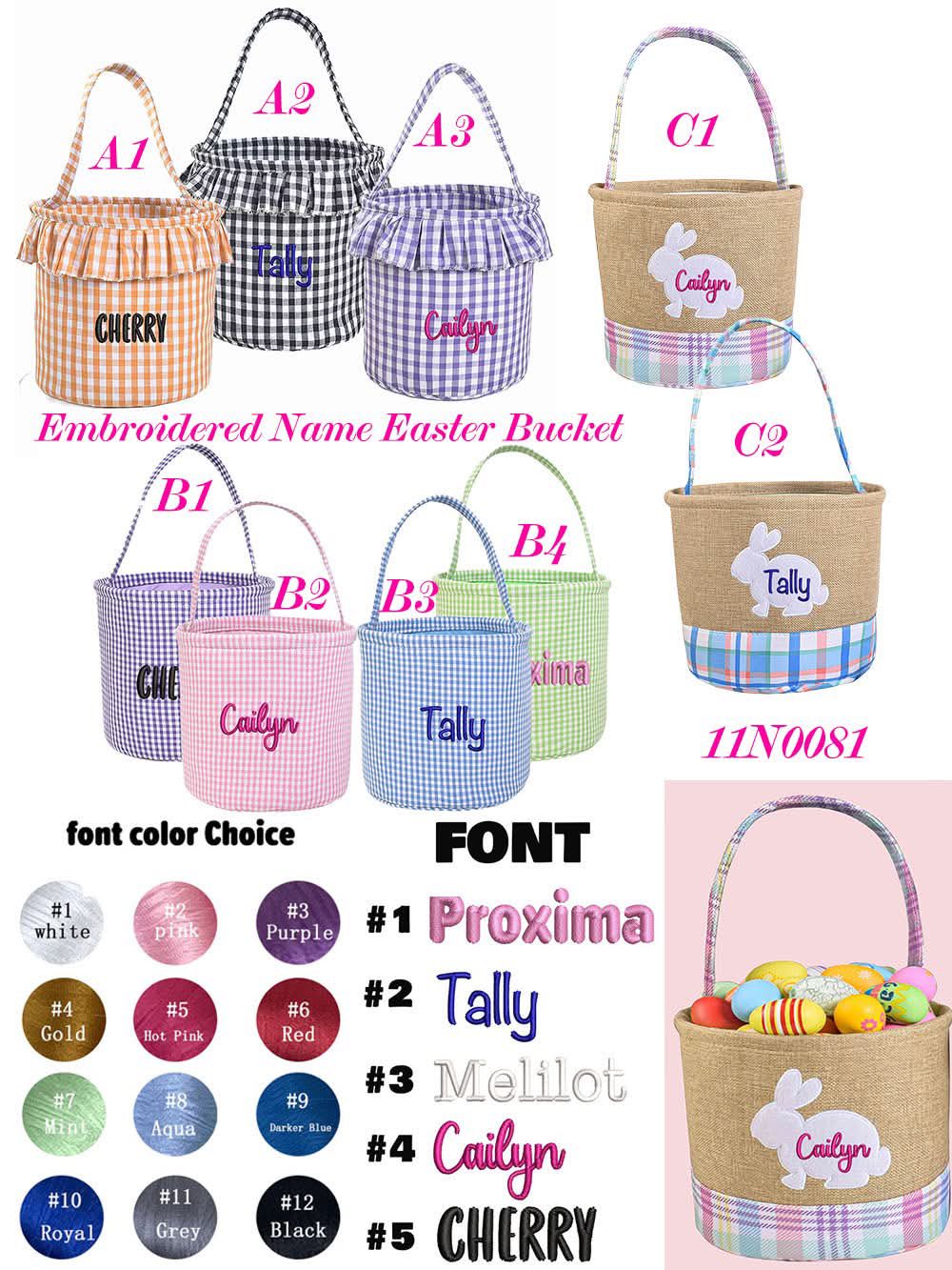 Gingham Easter Buckets - PRE ORDER