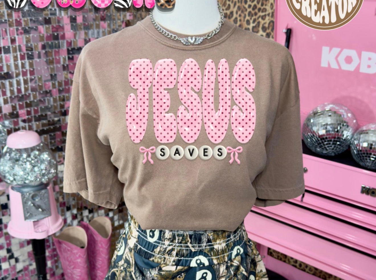 Jesus Saves Polka Bubble