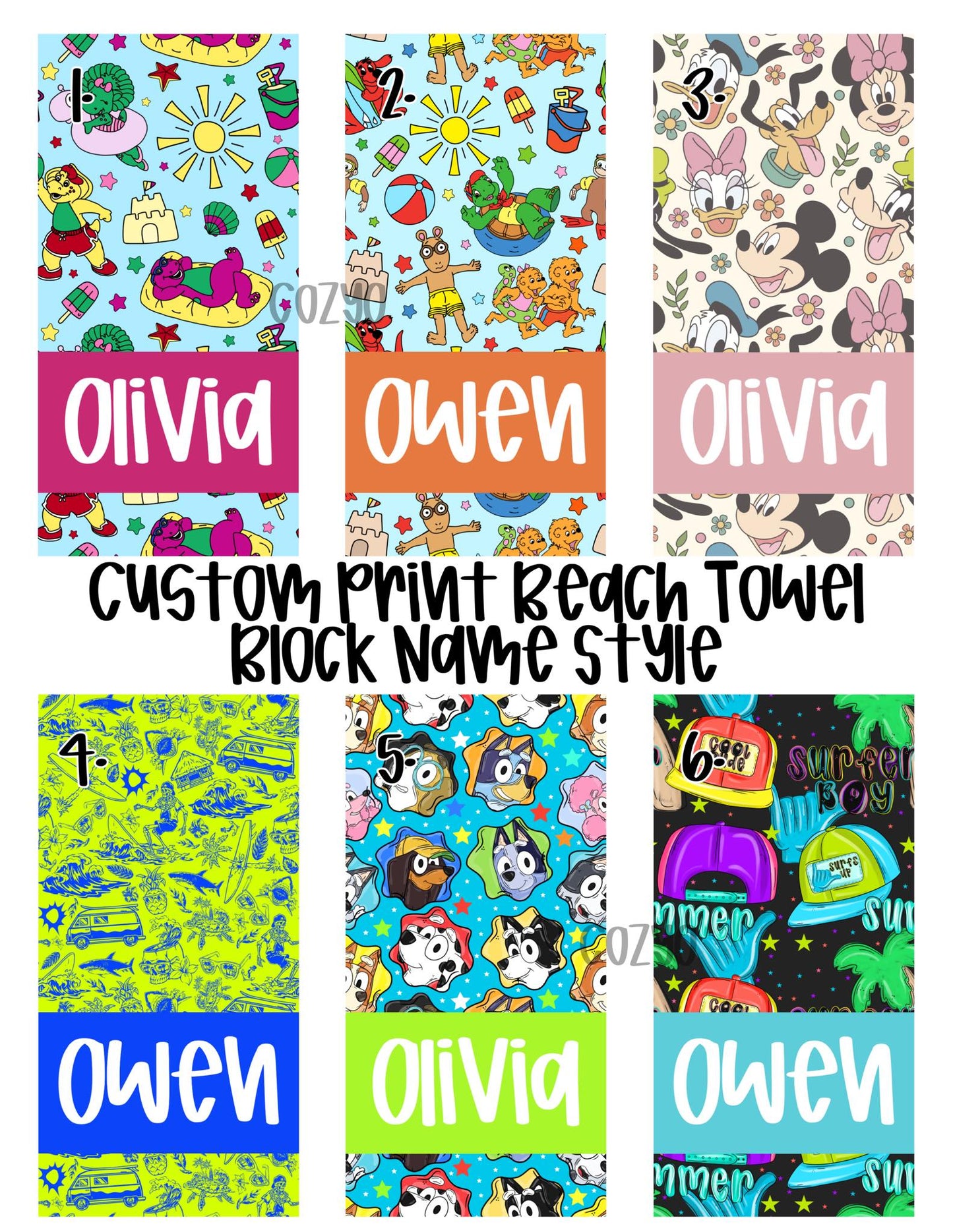 Custom Print Beach Towels - PRE ORDER