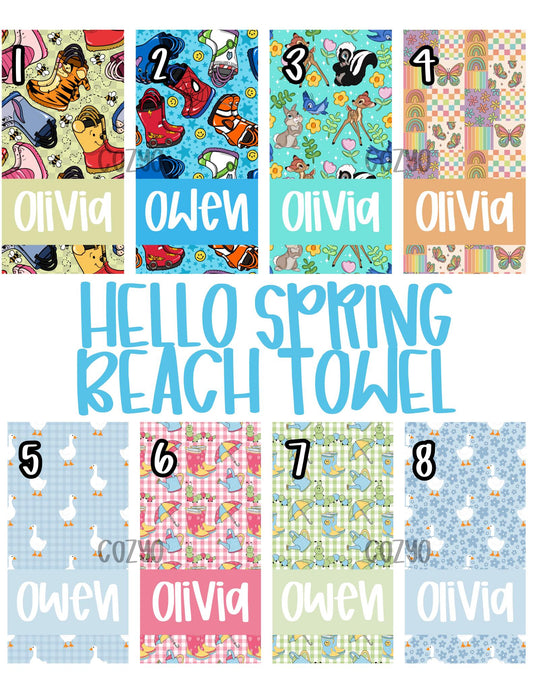 Hello Spring Beach Towels - PRE ORDER