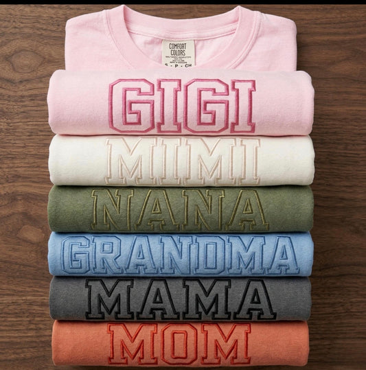 Outline Name Embroidery Comfort Colors T-Shirt