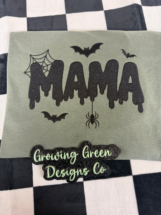 Spooky Mama Glitter Embroidered
