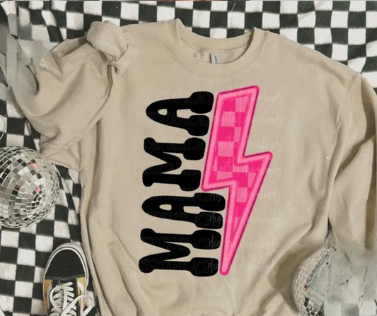 Mama Pink Checkered Lightning