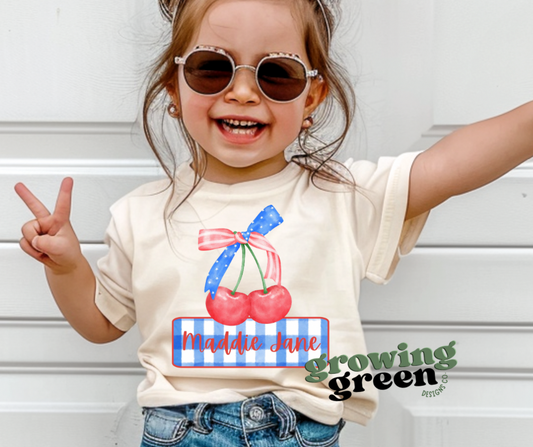 Personalized Patriotic Cherry