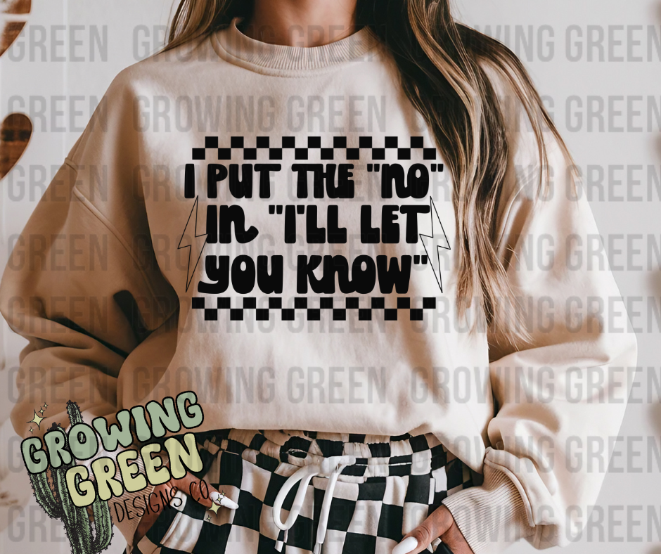 Let you know