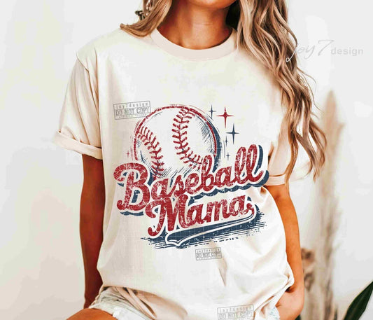 Baseball Mama Distressed Retro